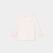 T-shirt col rond manches longues coton blanc bébé fille