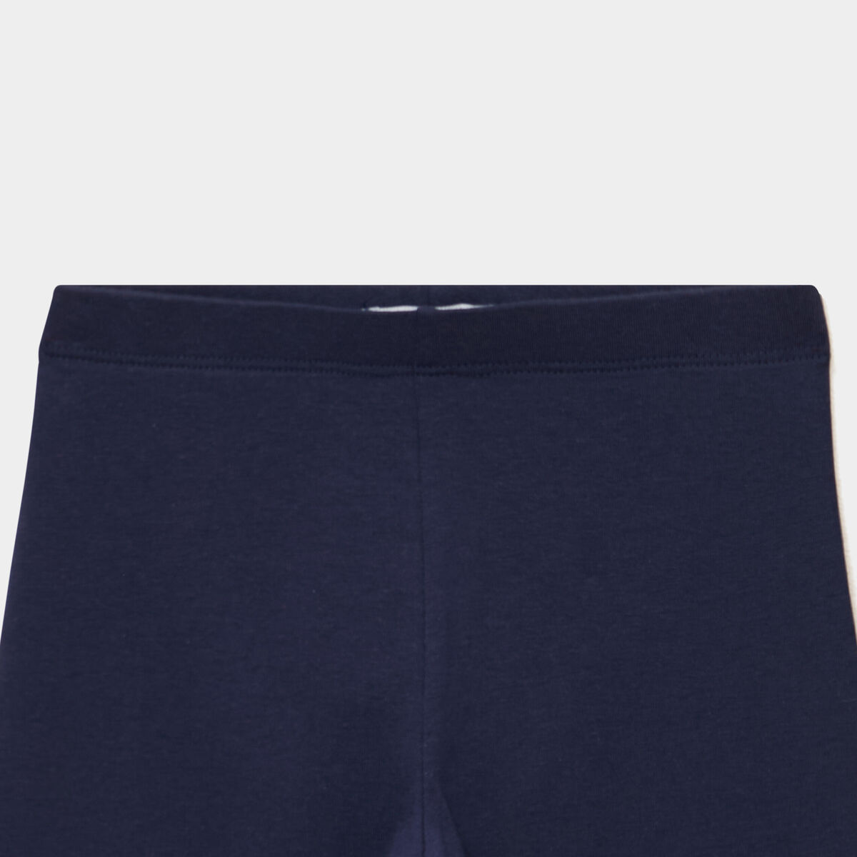 Short cycliste coton taille &eacute;lastiqu&eacute;e bleu marine fille