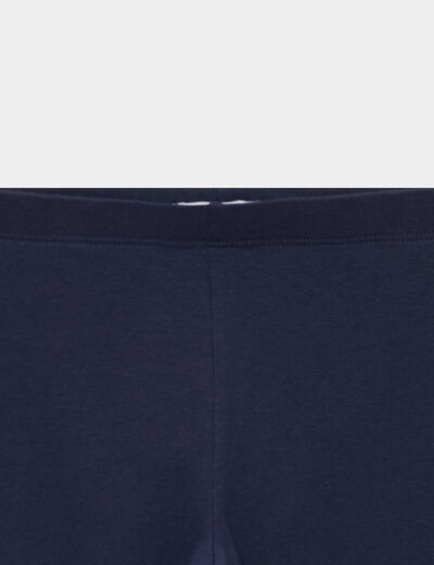 Short cycliste coton taille &eacute;lastiqu&eacute;e bleu marine fille