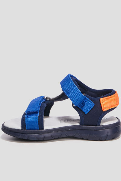 Sandales à scratchs bleu garçon