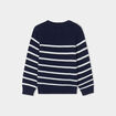 Pull col rond manches longues coton bleu marine gar&ccedil;on
