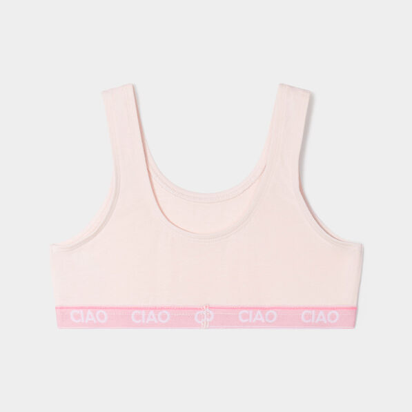 Soutien-gorge brassière coton rose poudrée fille