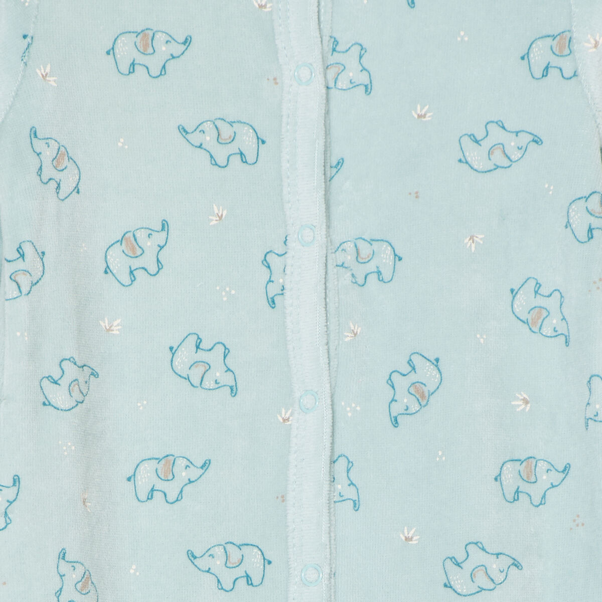 Dors-bien boutonné avec manches longues bleu clair bébé