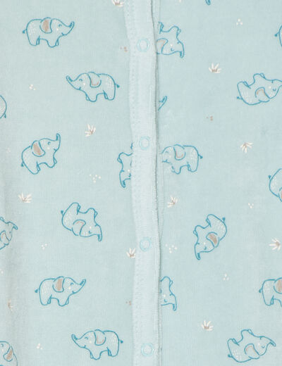 Dors-bien boutonné avec manches longues bleu clair bébé