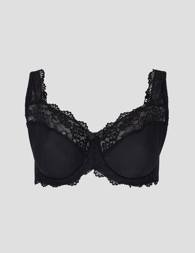 Soutien-gorge corbeille dentelle noir femme grande taille