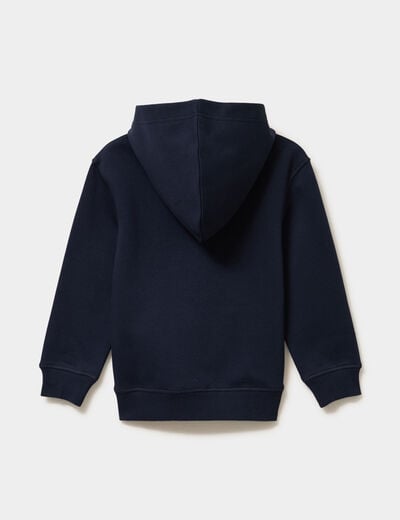 Sweat hoodie 1 poche oversize bleu marine gar&ccedil;on