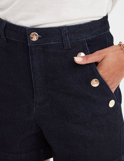 Short en jean poches à pont denim brut femme