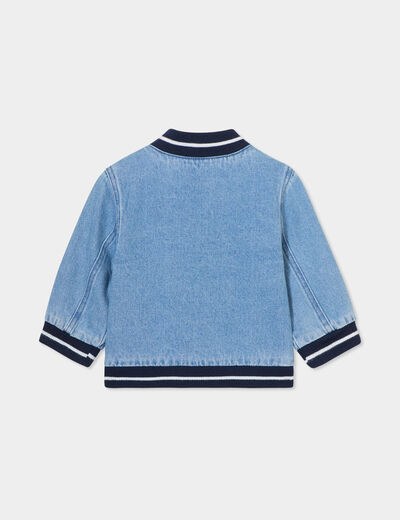 Veste teddy aspect jean Creeks en coton denim double stone bébé garçon
