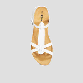 sandales plates en cuir creeks blanc femme Sandales plates en cuir Creeks blanc femme