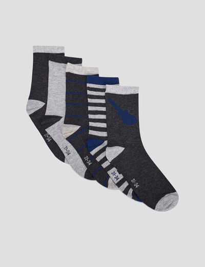 Lot 5 paires de chaussettes gris garçon