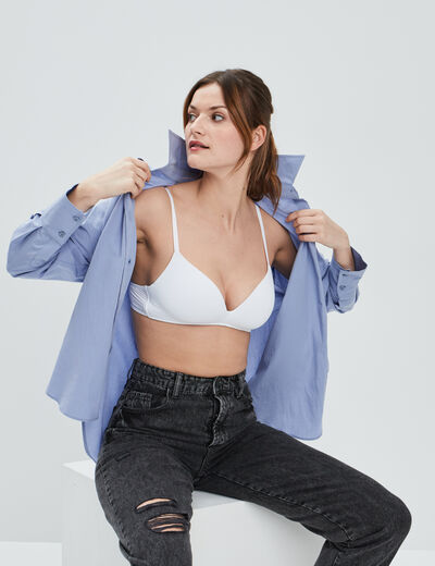 Soutien-gorge push up microfibre blanc femme