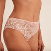 Shorty en dentelle rose clair femme