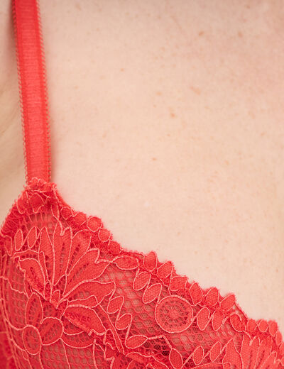 Soutien-gorge emboîtant dentelle rouge femme