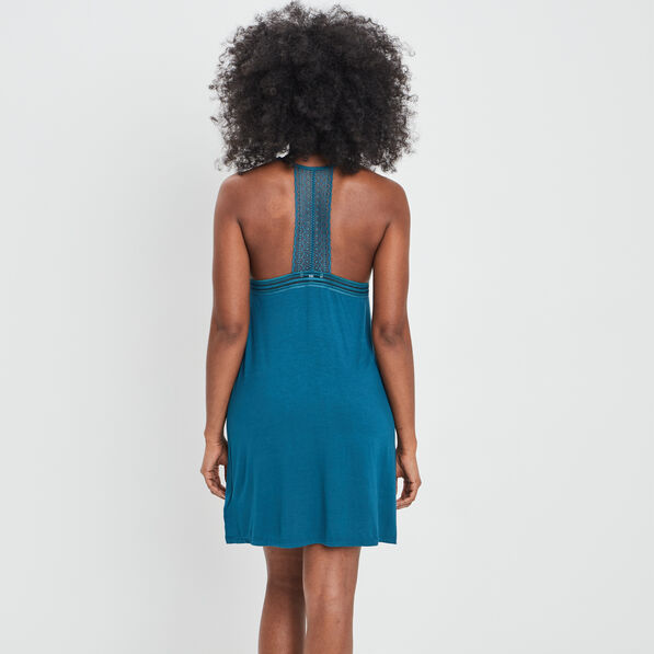 nuisette a bretelles fluide bleu canard femme Nuisette à bretelles fluide bleu canard femme