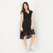 Robe dentelle midi évasée Liberto noir femme