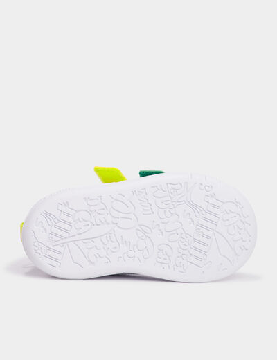 Tennis basses à scratchs Puma blanc bébé garçon