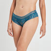 Shorty en dentelle bleu pétrole femme