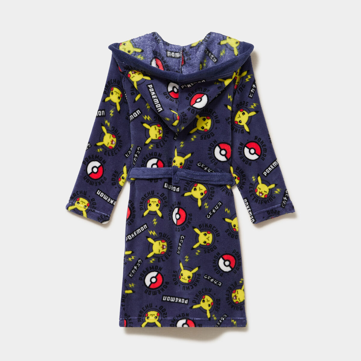Peignoir effet velours &agrave; capuche bleu fonc&eacute; gar&ccedil;on