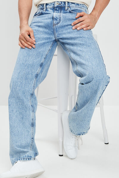 Jeans regular denim bleach homme