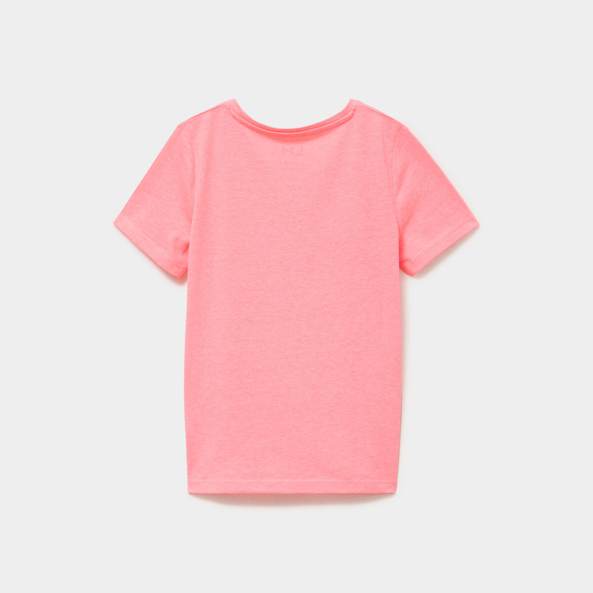 T-shirt col rond manches courtes rose fluo fille
