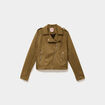 Veste biker effet su&eacute;dine vert kaki femme