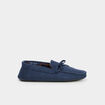 Chaussons mocassins aspect suédine bleu homme