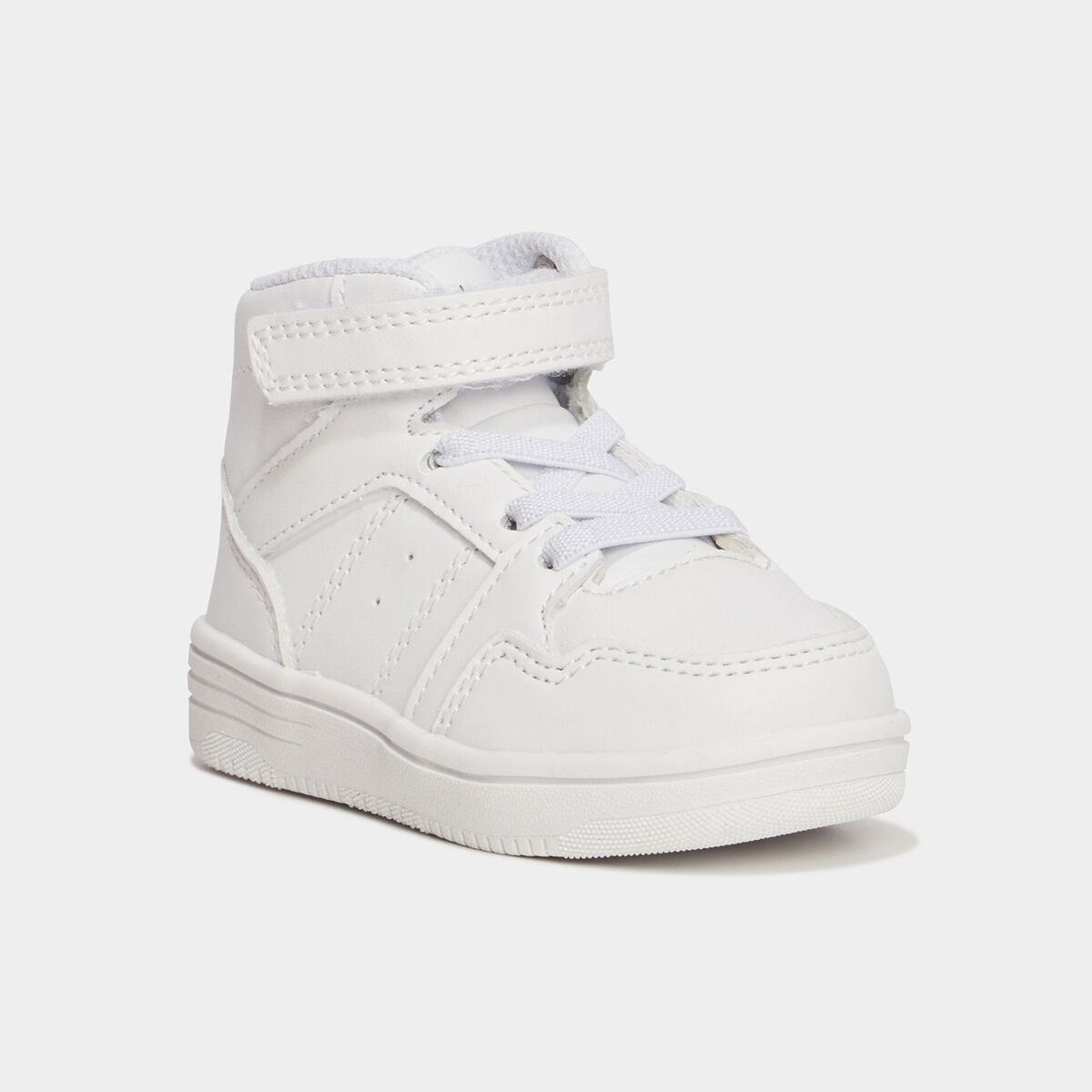 Baskets montantes à scratchs blanc bébé garçon