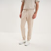 Pantalon jogging droit molleton beige homme