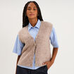 Gilet sans manches col en V beige femme