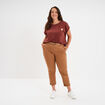 T-shirt manches courtes marron femme grande taille