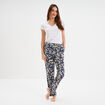 Pantalon de pyjama fluide taille haute bleu marine femme
