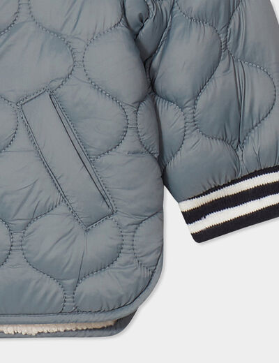 Blouson réversible à capuche amovible vert canard bébé garçon