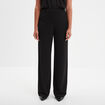 Pantalon large fluide taille &eacute;lastiqu&eacute;e noir femme