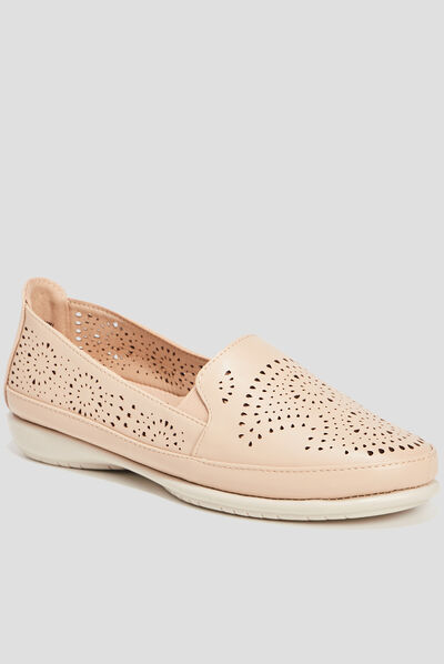 Mocassins perforées sable femme