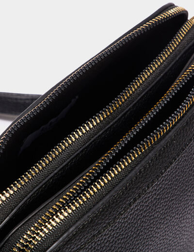 Sac en bandoulière détail foulard noir femme