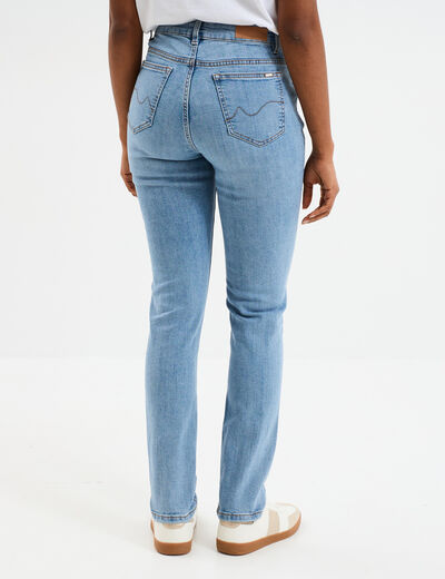 Jeans slim taille haute denim double stone femme