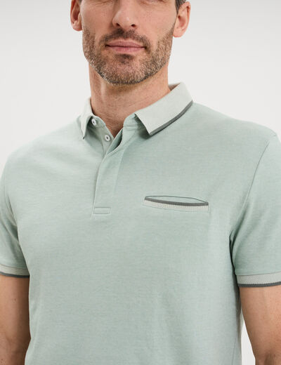 Polo manches courtes coupe droite vert pastel homme