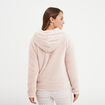 Veste de pyjama effet velours &agrave; capuche vieux rose femme