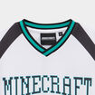 T-shirt col en V Minecraft blanc gar&ccedil;on