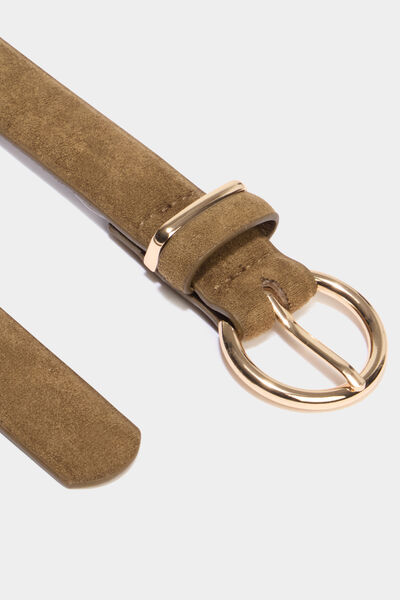 Ceinture su&eacute;dine vert kaki femme