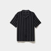 Chemise col cubain manches courtes coton noir homme