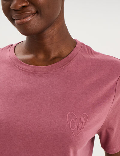 Ensemble pyjama short et t-shirt coton rose femme