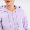 Sweat zippé à capuche court violet clair femme