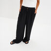 Pantalon large fluide noir femme
