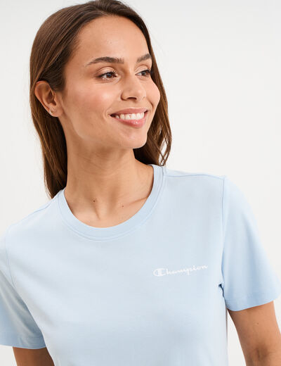 T-shirt manches courtes coton Champion bleu ciel femme