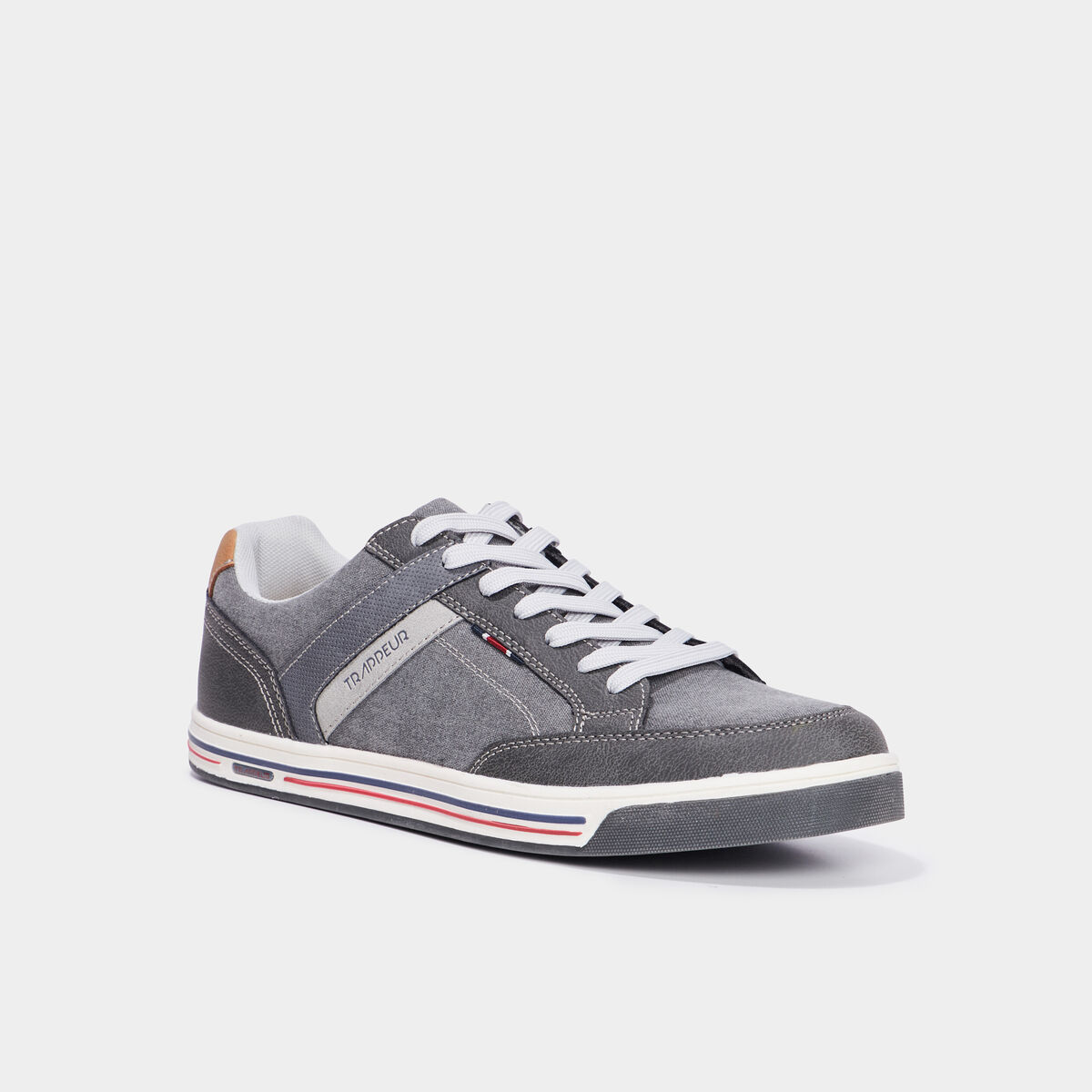 Tennis toile à lacets gris homme