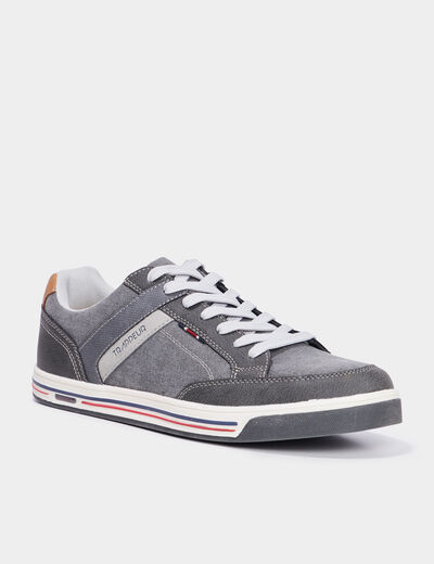 Tennis toile à lacets gris homme