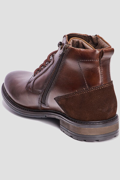 Bottines zippées en cuir Blark marron homme