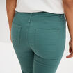 Pantalon capri slim twill 5 poches vert fonc&eacute; femme
