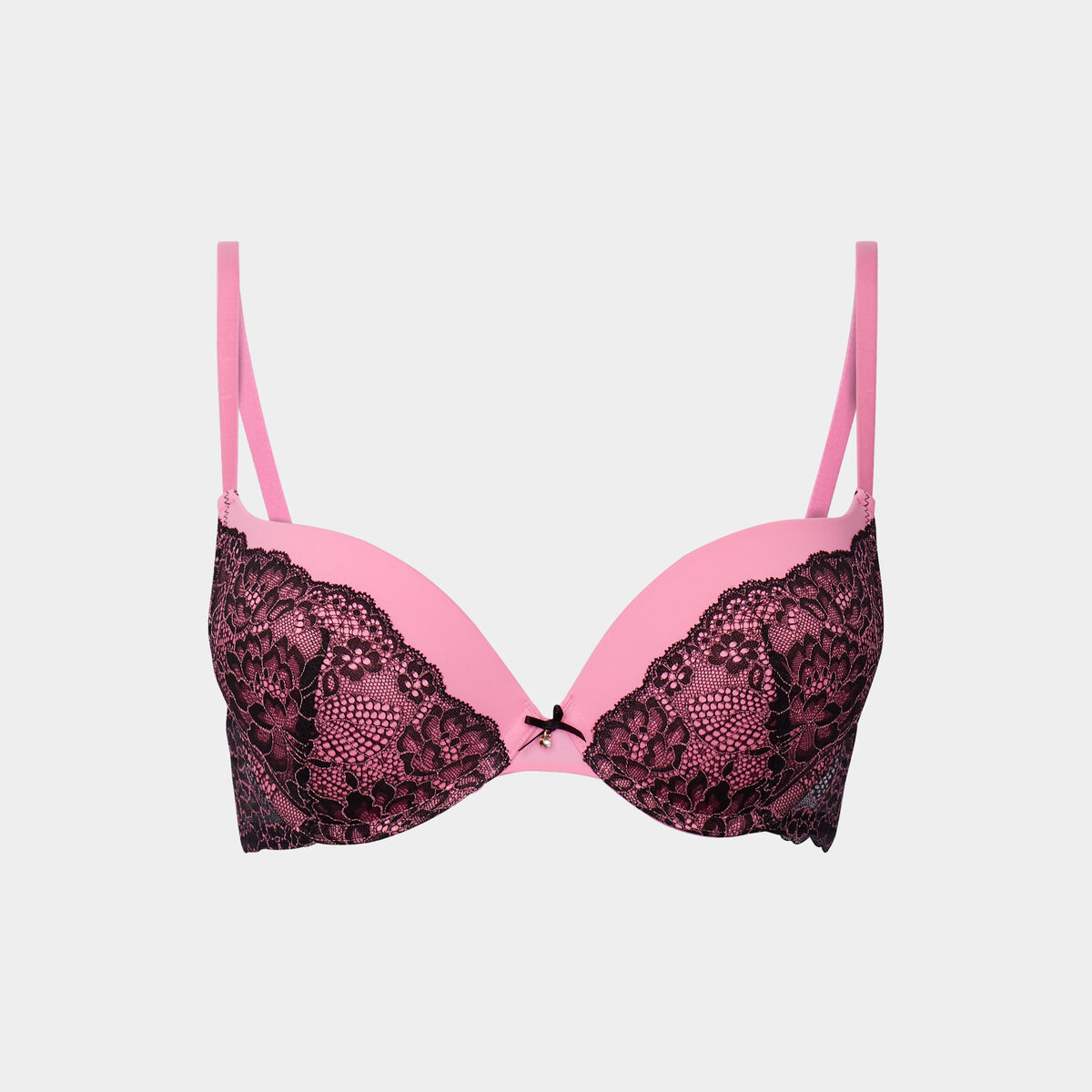 Soutien-gorge dentelle maxi push-up rose femme